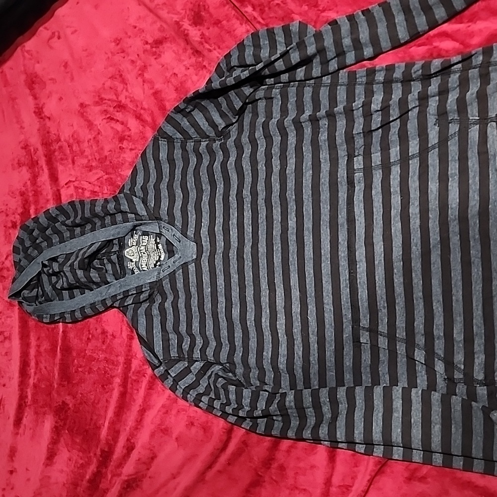 Sweater hoodie shirt stripped blue black